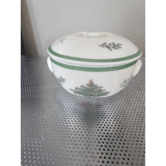 Spode Christmas Tree Oven To Table Casserole Dish With Lid Vintage - Picture 1 of 5